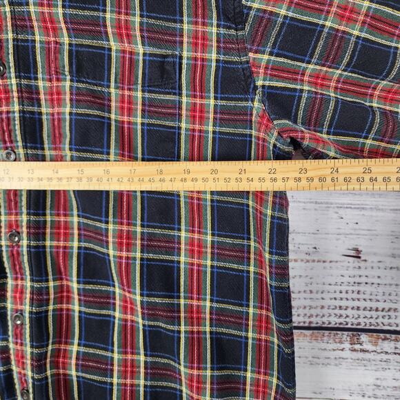 LL Bean Plaid Multi Colored Button Down Flannel Shirt Men’s Sz L 228061 - Picture 5 of 7